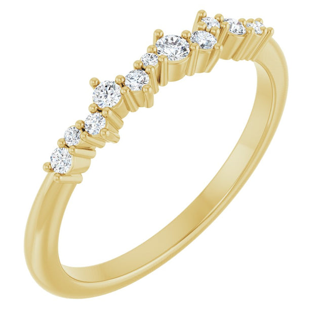 14K Yellow Gold 1/6 CTW Natural Diamond Stackable Ring