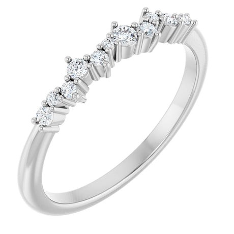 14K White 1/8 CTW Natural Diamond Stackable Ring