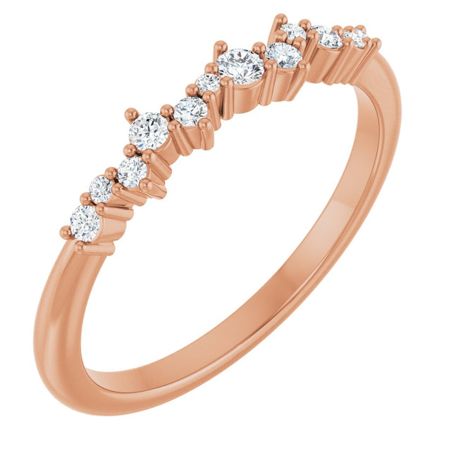 14K Rose 1/6 CTW Natural Diamond Stackable Ring