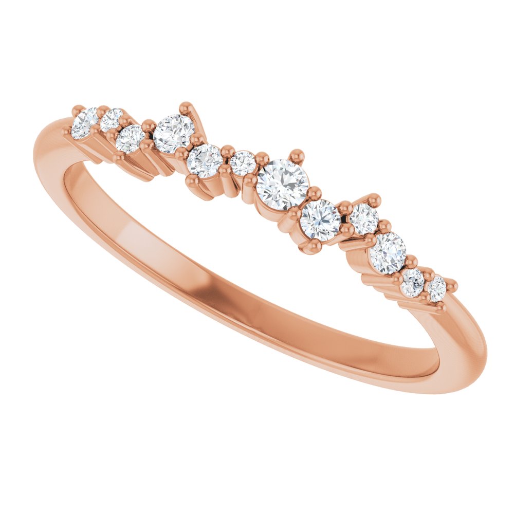 14K Rose 1/6 CTW Natural Diamond Stackable Ring