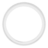 Platinum 2.5 mm Milgrain Edge Sculptural Flat Band Size 7.5