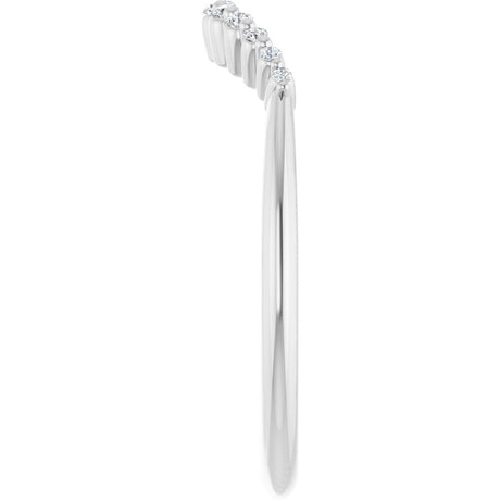 14K White .08 CTW Natural Diamond Contour Band