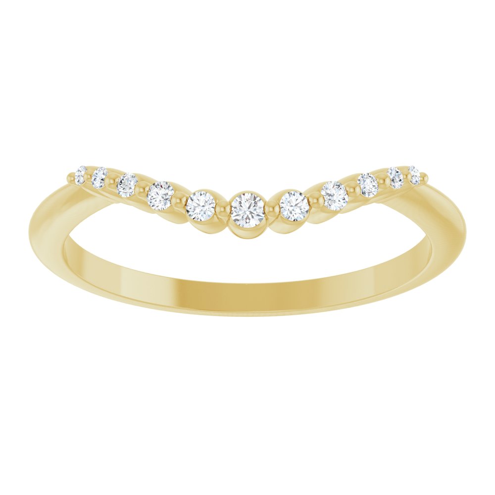 14K Yellow Gold .08 CTW Natural Diamond Contour Band