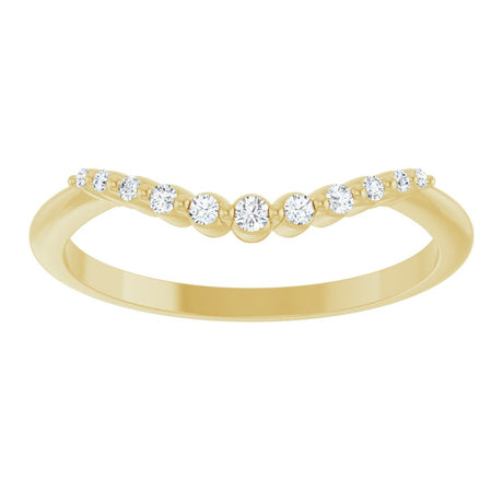 14K Yellow Gold .08 CTW Natural Diamond Contour Band