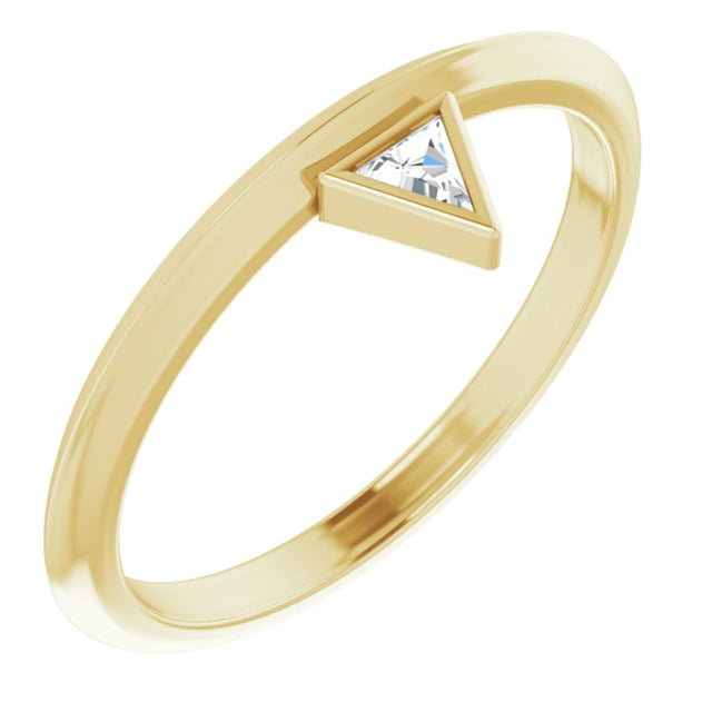 14K Yellow Gold .06 CT Natural Diamond Stackable Ring