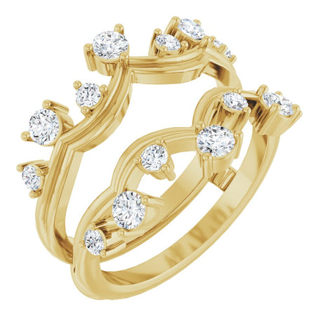 14K Yellow 3/4 CTW Natural Diamond Ring Guard