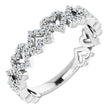 14K White Gold 1/3 CTW Natural Diamond Stackable Heart Ring