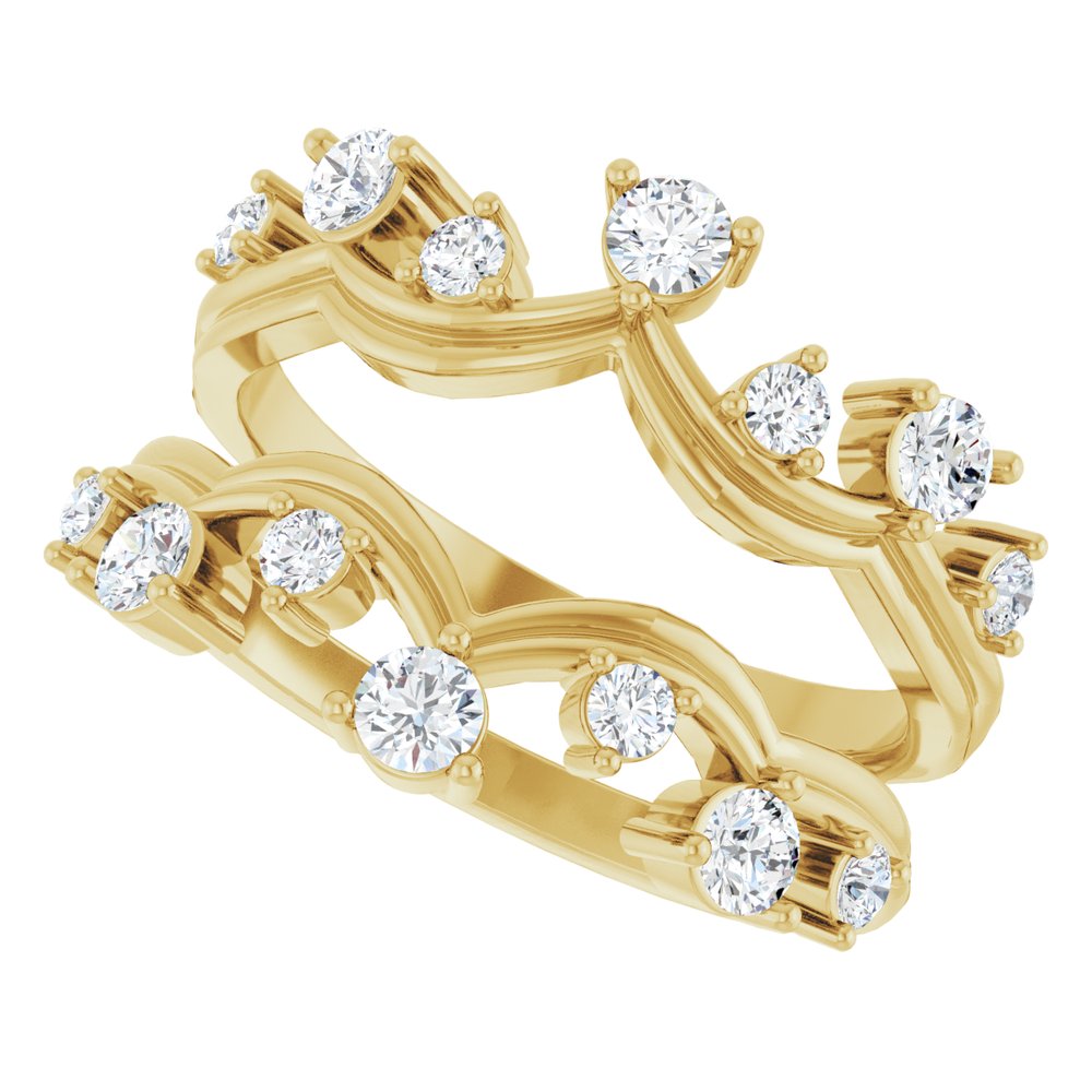 14K Yellow 3/4 CTW Natural Diamond Ring Guard