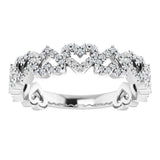 14K White 1/3 CTW Natural Diamond Stackable Heart Ring