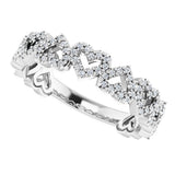14K White Gold 1/3 CTW Natural Diamond Stackable Heart Ring