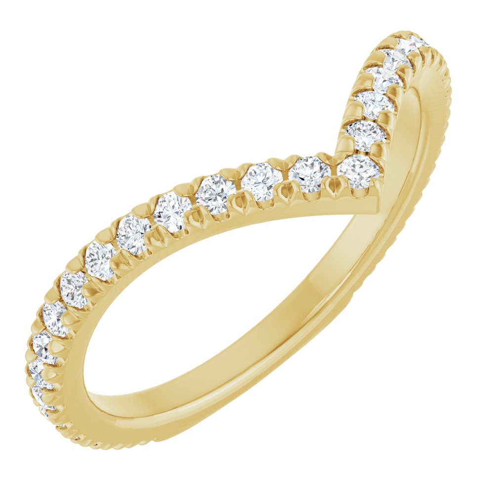 14K Yellow Gold 3/8 CTW Lab-Grown Diamond Contour Band