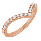 14K Rose 3/8 CTW Natural Diamond French-Set Contour Band