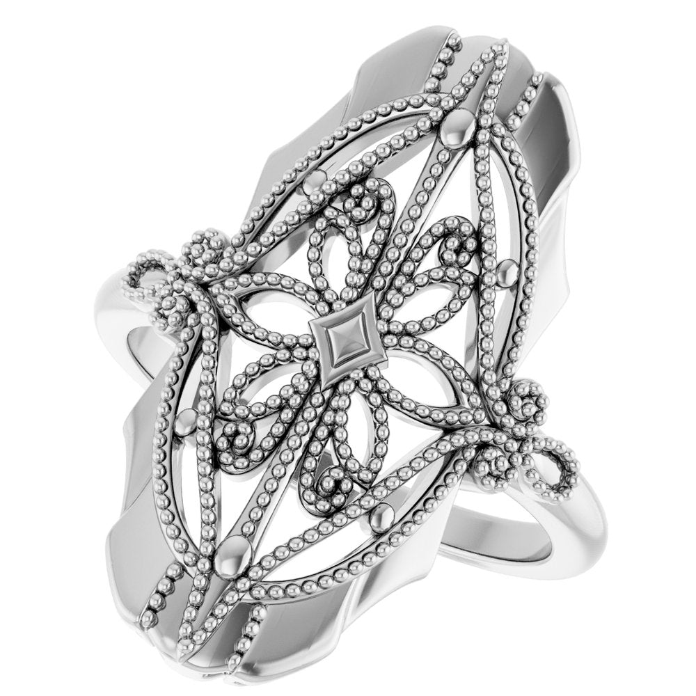 Sterling Silver Vintage-Inspired Ring