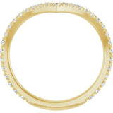 14K Yellow 3/8 CTW Natural Diamond French-Set Contour Band