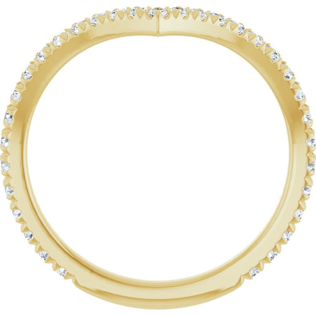 14K Yellow 3/8 CTW Natural Diamond French-Set Contour Band