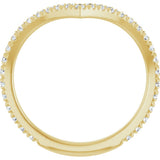 14K Yellow Gold 3/8 CTW Lab-Grown Diamond Contour Band