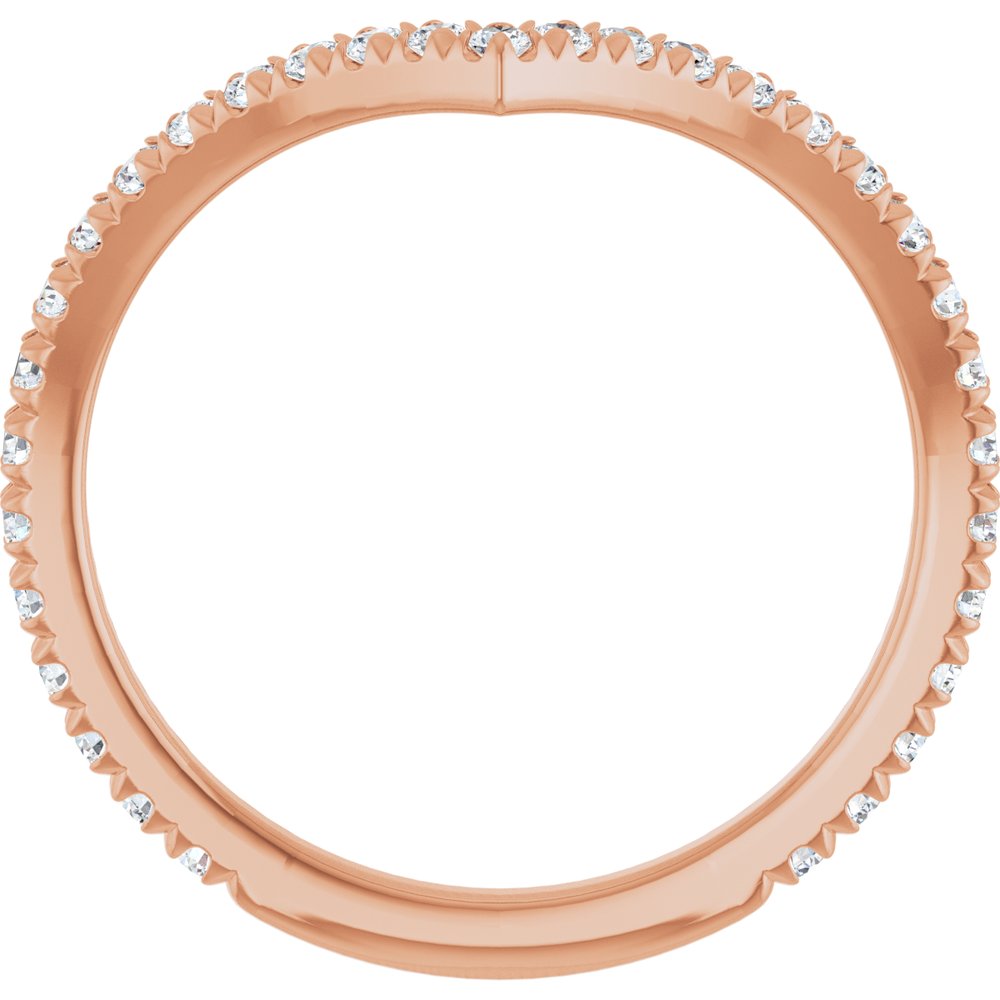 14K Rose Gold 3/8 CTW Natural Diamond French-Set Contour Band