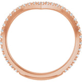 14K Rose Gold 3/8 CTW Natural Diamond French-Set Contour Band