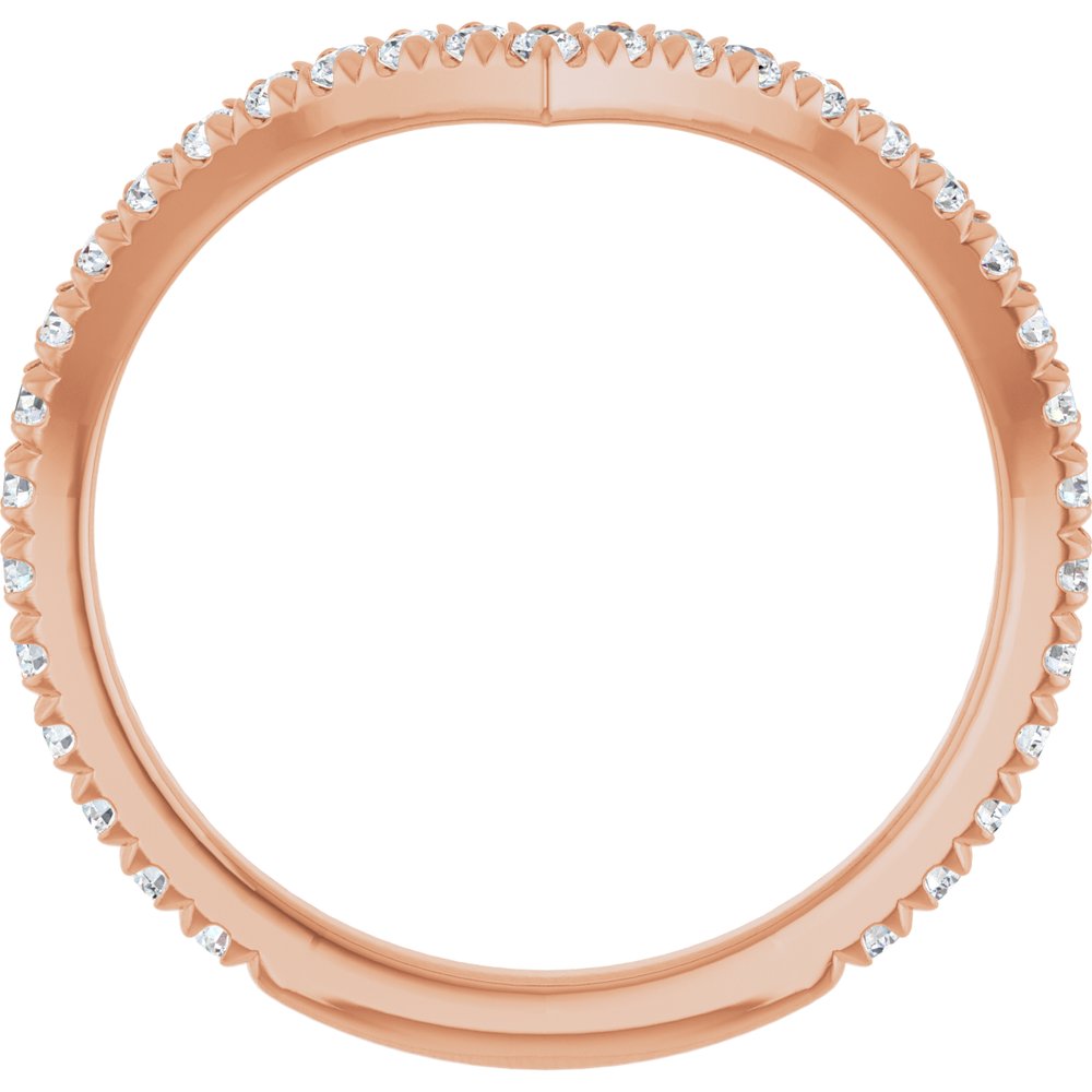 14K Rose 3/8 CTW Lab-Grown Diamond Contour Band