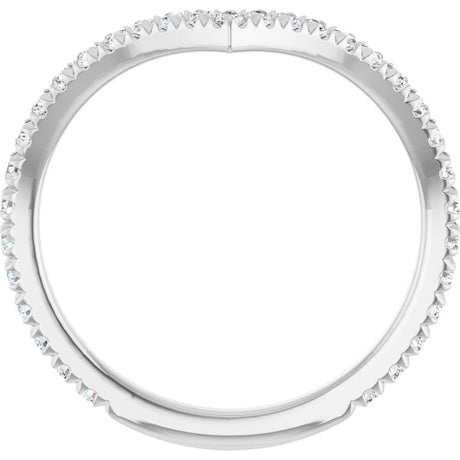 14K White Gold 3/8 CTW Lab-Grown Diamond Contour Band