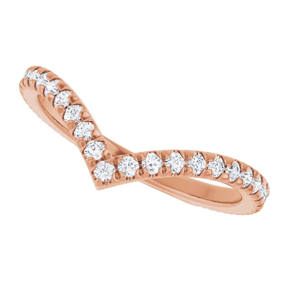 14K Rose 3/8 CTW Lab-Grown Diamond Contour Band