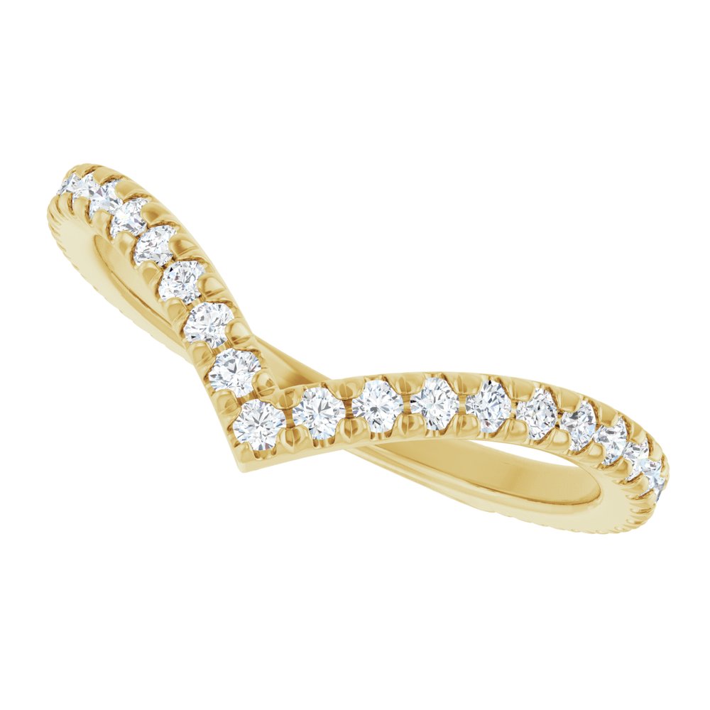 14K Yellow Gold 3/8 CTW Lab-Grown Diamond Contour Band