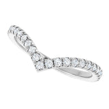 14K White Gold 3/8 CTW Lab-Grown Diamond Contour Band