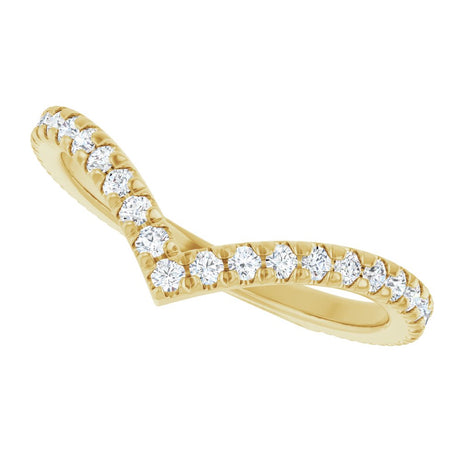 14K Yellow Gold 3/8 CTW Natural Diamond French-Set Contour Band