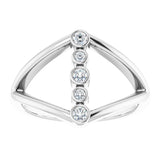 14K White Gold 1/8 CTW Natural Diamond Geometric Ring