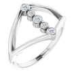 14K White Gold 1/8 CTW Natural Diamond Geometric Ring