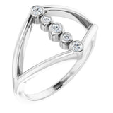 14K White Gold 1/8 CTW Natural Diamond Geometric Ring