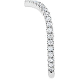 14K White 3/8 CTW Lab-Grown Diamond Contour Band