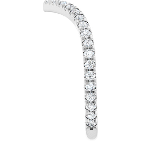 14K White Gold 3/8 CTW Natural Diamond French-Set Contour Band