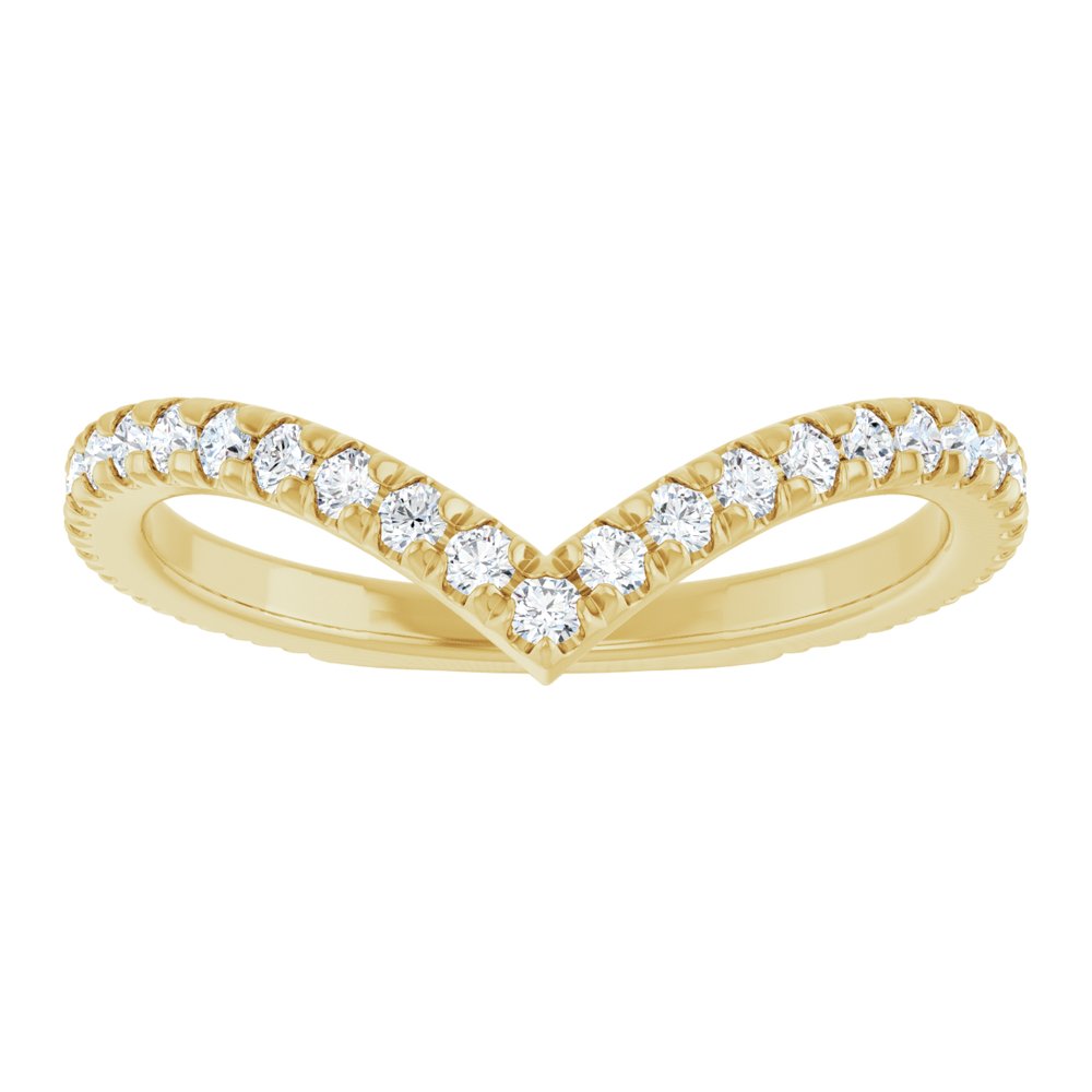 14K Yellow 3/8 CTW Lab-Grown Diamond Contour Band