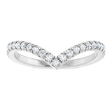 14K White 3/8 CTW Natural Diamond French-Set Contour Band