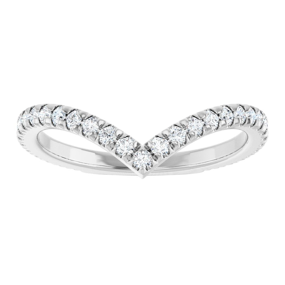 14K White Gold 3/8 CTW Lab-Grown Diamond Contour Band
