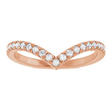 14K Rose 3/8 CTW Lab-Grown Diamond Contour Band