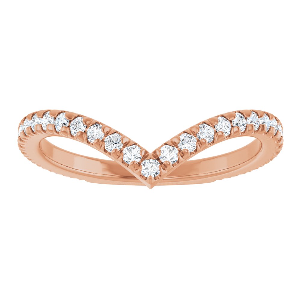 14K Rose Gold 3/8 CTW Natural Diamond French-Set Contour Band