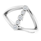 14K White Gold 1/8 CTW Natural Diamond Geometric Ring