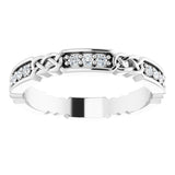 14K White Gold 1/4 CTW Natural Diamond Eternity Band Size 7