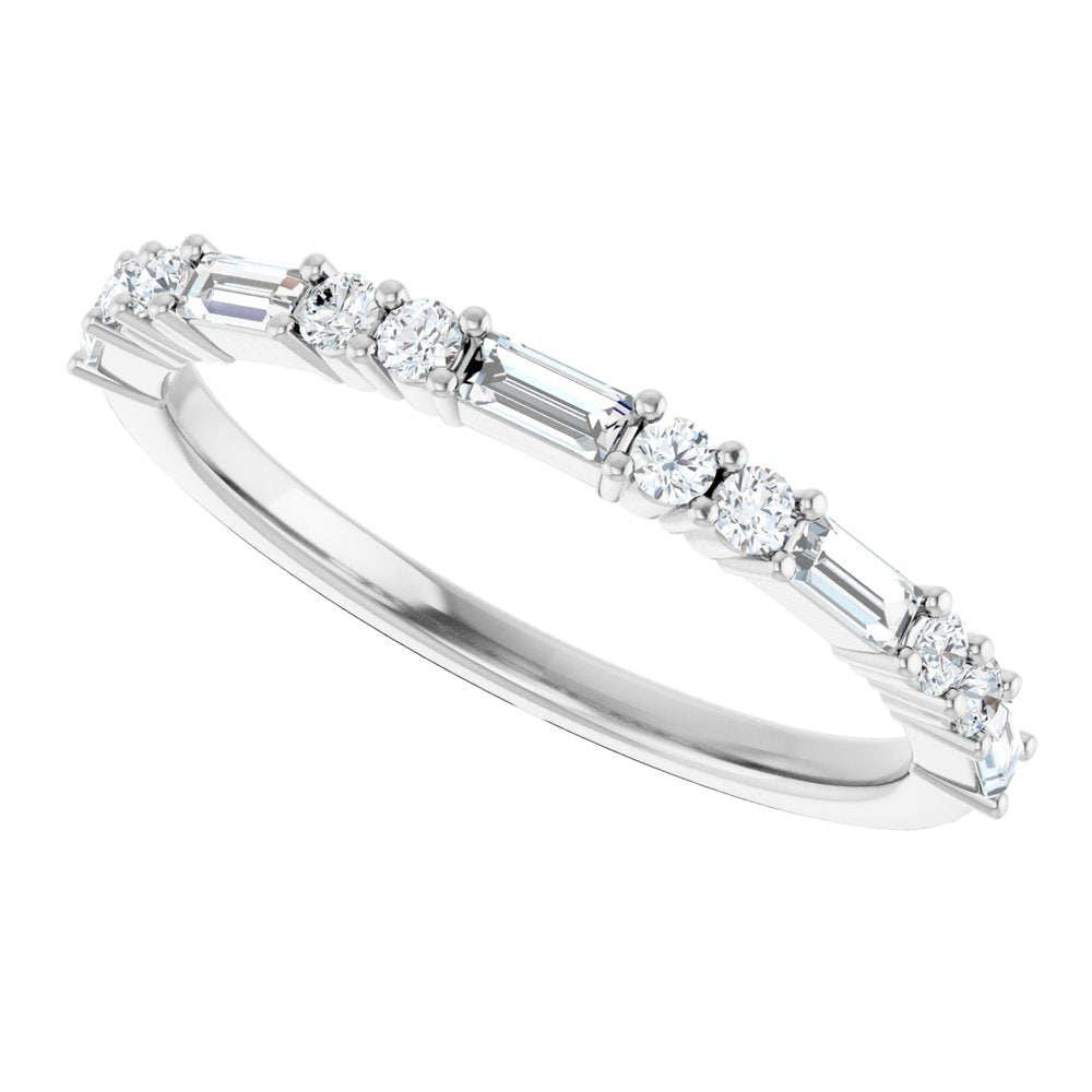 14K White 3/8 CTW Natural Diamond Anniversary Band