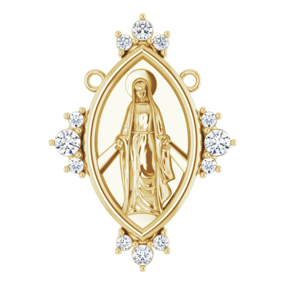 14K Yellow 1/5 CTW Natural Diamond Miraculous Necklace Center