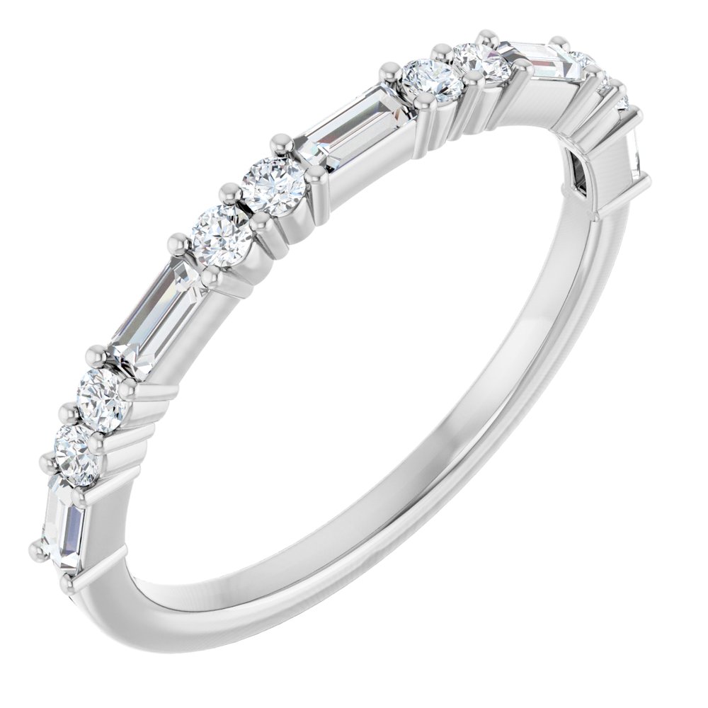 14K White 3/8 CTW Natural Diamond Anniversary Band