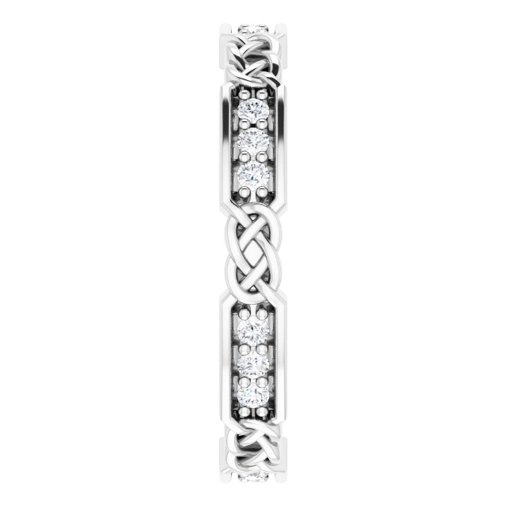 14K White Gold 1/4 CTW Natural Diamond Eternity Band Size 7