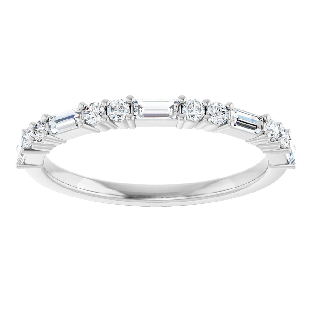 14K White 3/8 CTW Natural Diamond Anniversary Band