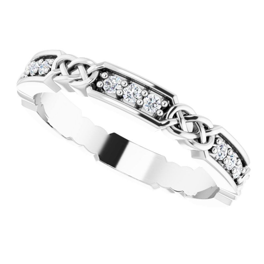 14K White Gold 1/4 CTW Natural Diamond Eternity Band Size 7
