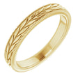 14K Yellow Gold 3 mm Milgrain Edge Wheat Pattern Flat Band Size 6