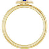 14K Yellow Lab-Grown Blue Sapphire Stackable Evil Eye Ring