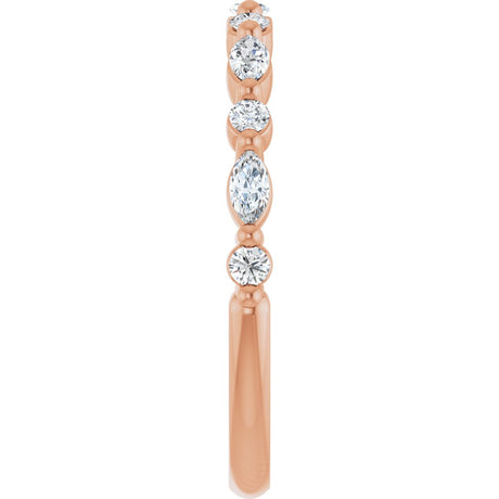 14K Rose Gold 1/3 CTW Lab-Grown Diamond Anniversary Band