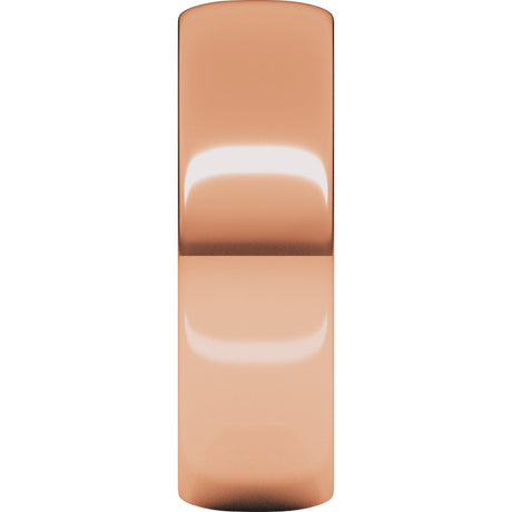 10K Rose Gold 6 mm Lightweight Half Round Band Size 7.5